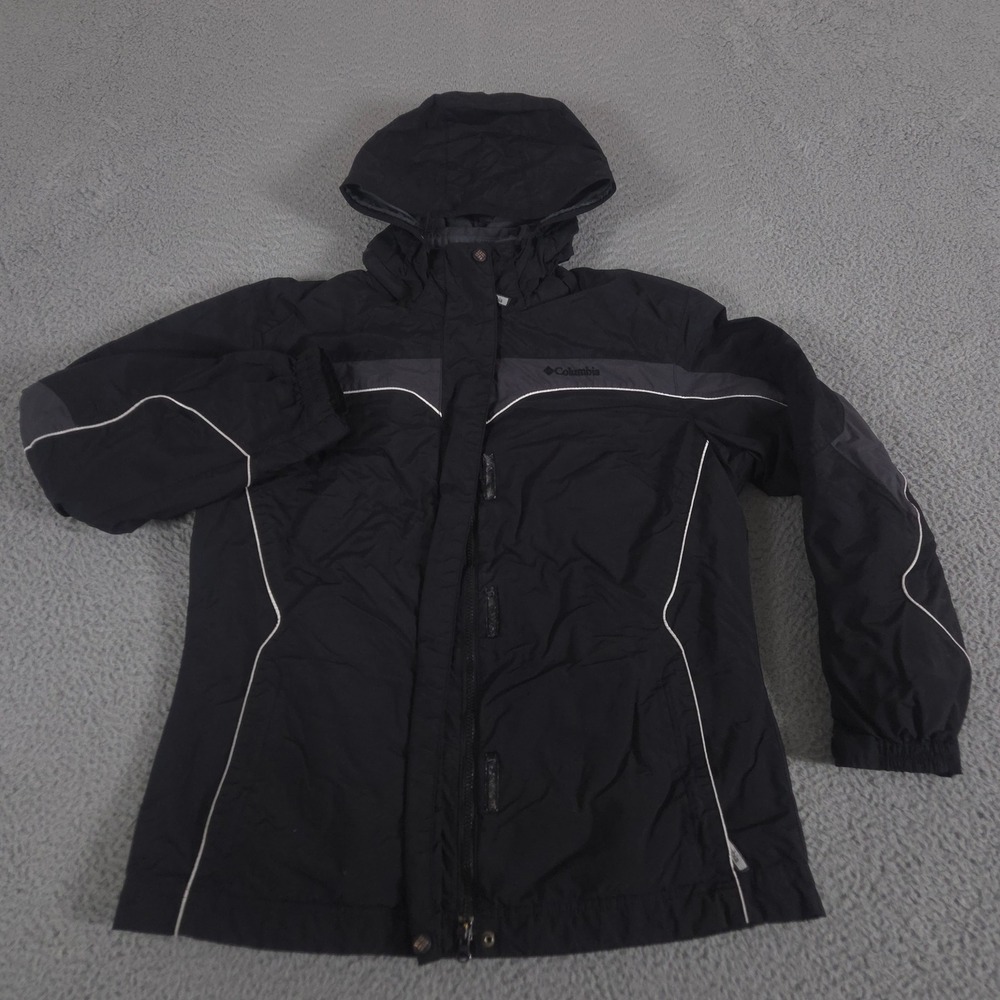 Columbia Jacket Womens Large Black Interchange 3-in-1 Fleece Liner Hooded Shell
